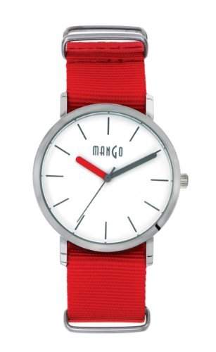Mango Time Damen-Armbanduhr Oxford Analog Quarz Nylon Rot A68376-6S0I