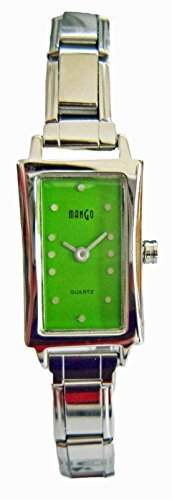 Mango Time Damen - Armbanduhr Analog Quarz Edelstahl Gruen Zugband A9745S12PI