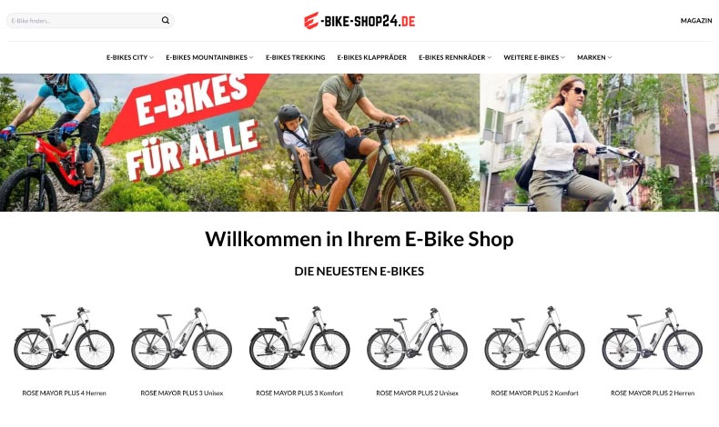 e-bike-shop24.de - dein E-Bike Shop im Netz
