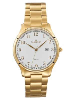 Dugena 4461115 Herrenuhr Hamburg Saphirglas Weiß / Gold