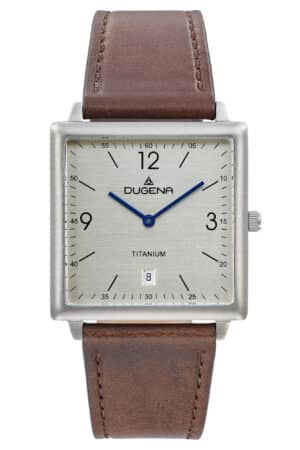 Dugena 4461141 Unisexuhr Mannheim Titan mit Lederband Braun