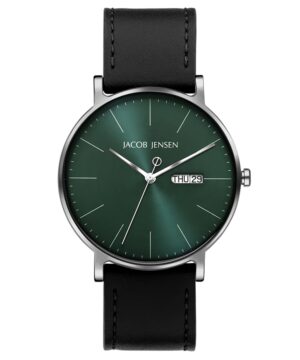 Jacob Jensen 164 Herren-Armbanduhr Titan Quarz Schwarz/Grün