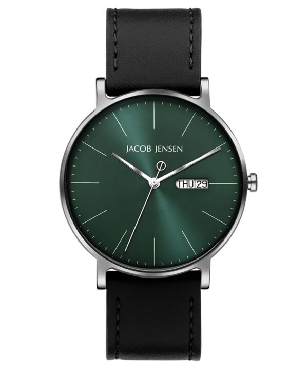 Jacob Jensen 164 Herren-Armbanduhr Titan Quarz Schwarz/Grün