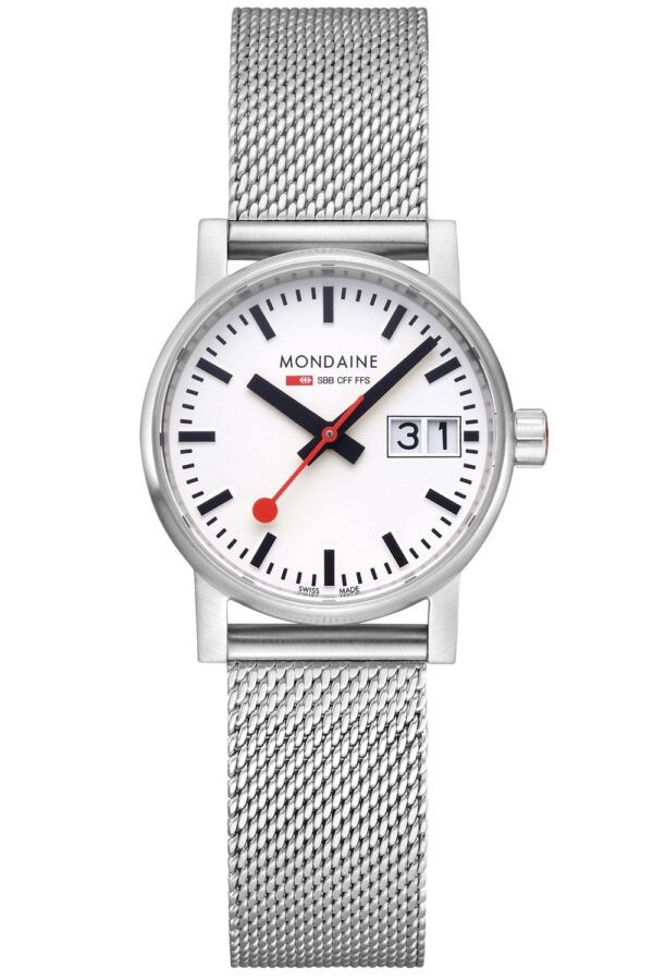 Mondaine MSE.30210.SM Damenuhr evo2 Großdatum Milanaiseband 30 mm