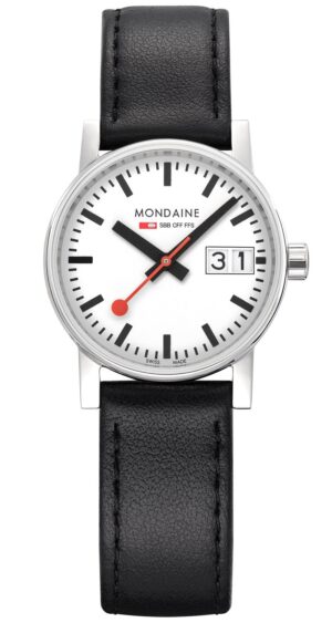 Mondaine MSE.30210.LBV Damenuhr evo2 Großdatum Schwarz 30 mm