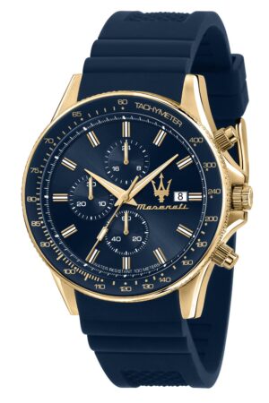 Maserati R8871640004 Herrenuhr Chronograph Sfida Gold/Blau