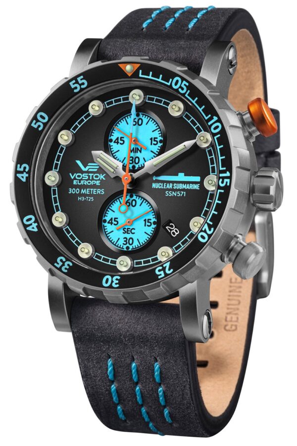 Vostok Europe VK61-571H614 Herrenuhr Titan Chronograph SSN-571 Nuclear Submarine