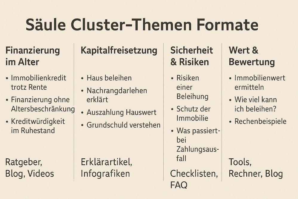 Finanzierung im Alter: Chancen und Herausforderungen - Themen Cluster